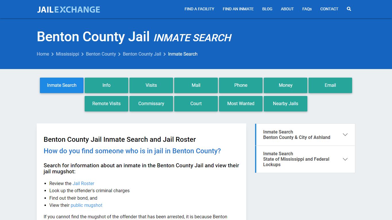 Inmate Search: Roster & Mugshots - Benton County Jail, MS